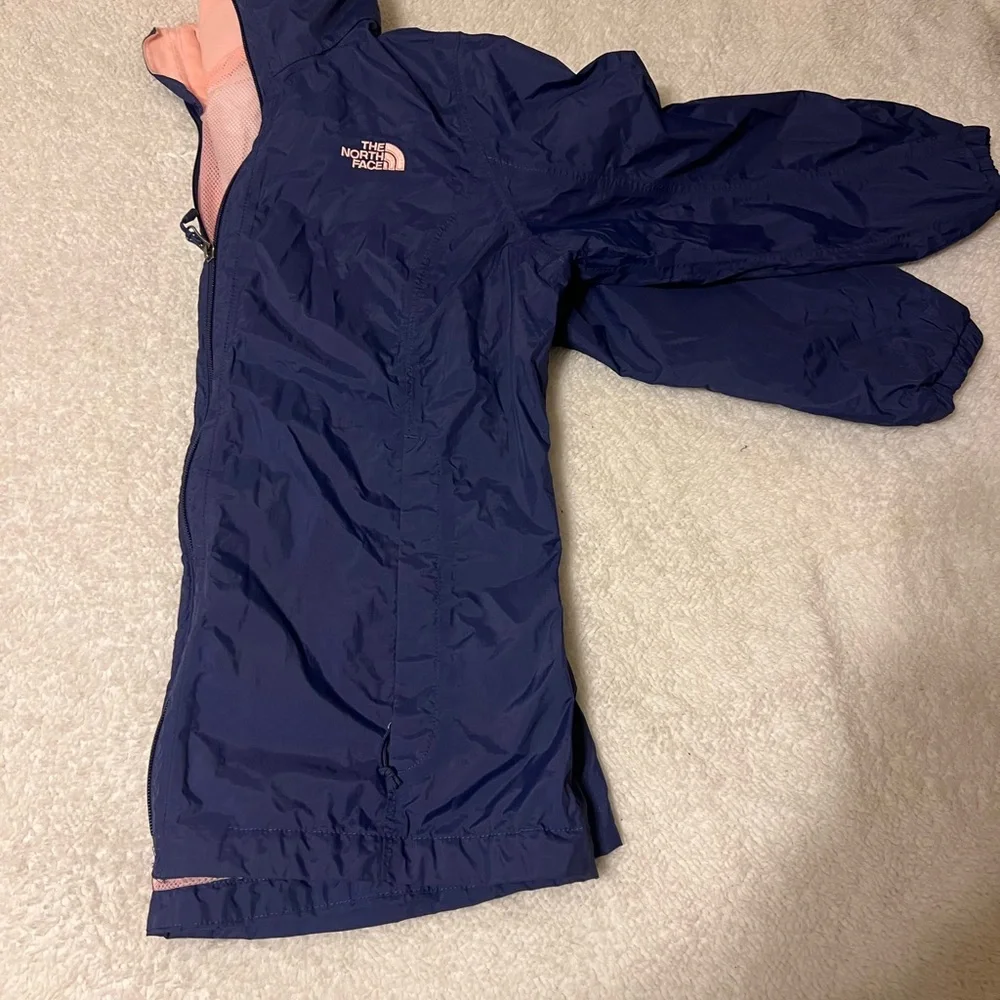 The North Face Blue Jacket with Pink Logo - Picture 4 of 4